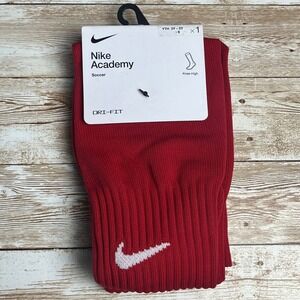 Nike Academy Soccer Knee‎ High Socks Red Dri-FIT Youth Adult Men's small